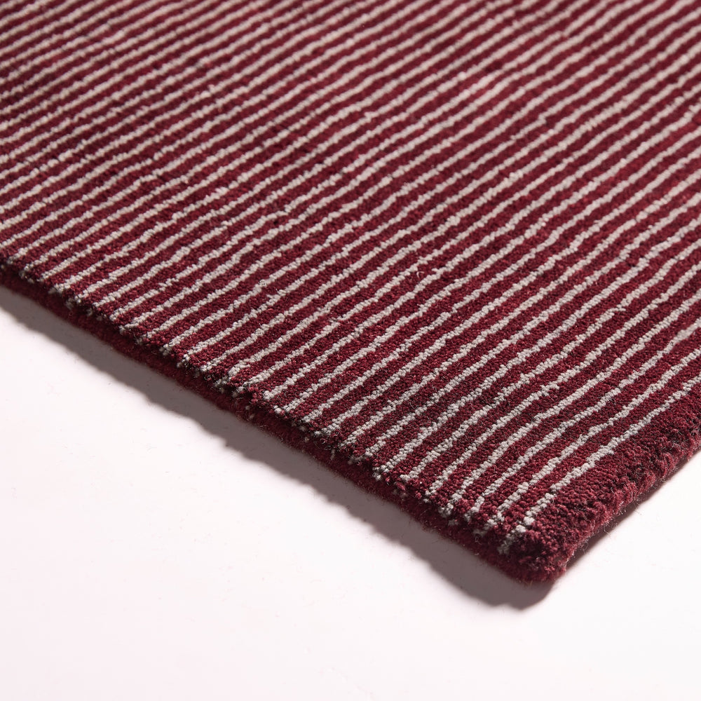 Trea Rug - Handloom New Zealand Wool -  Berry Red