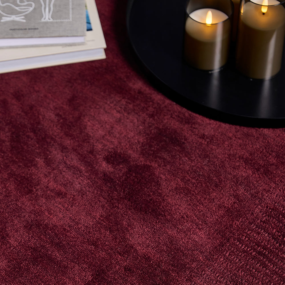 Trea Rug - Handloom New Zealand Wool -  Berry Red