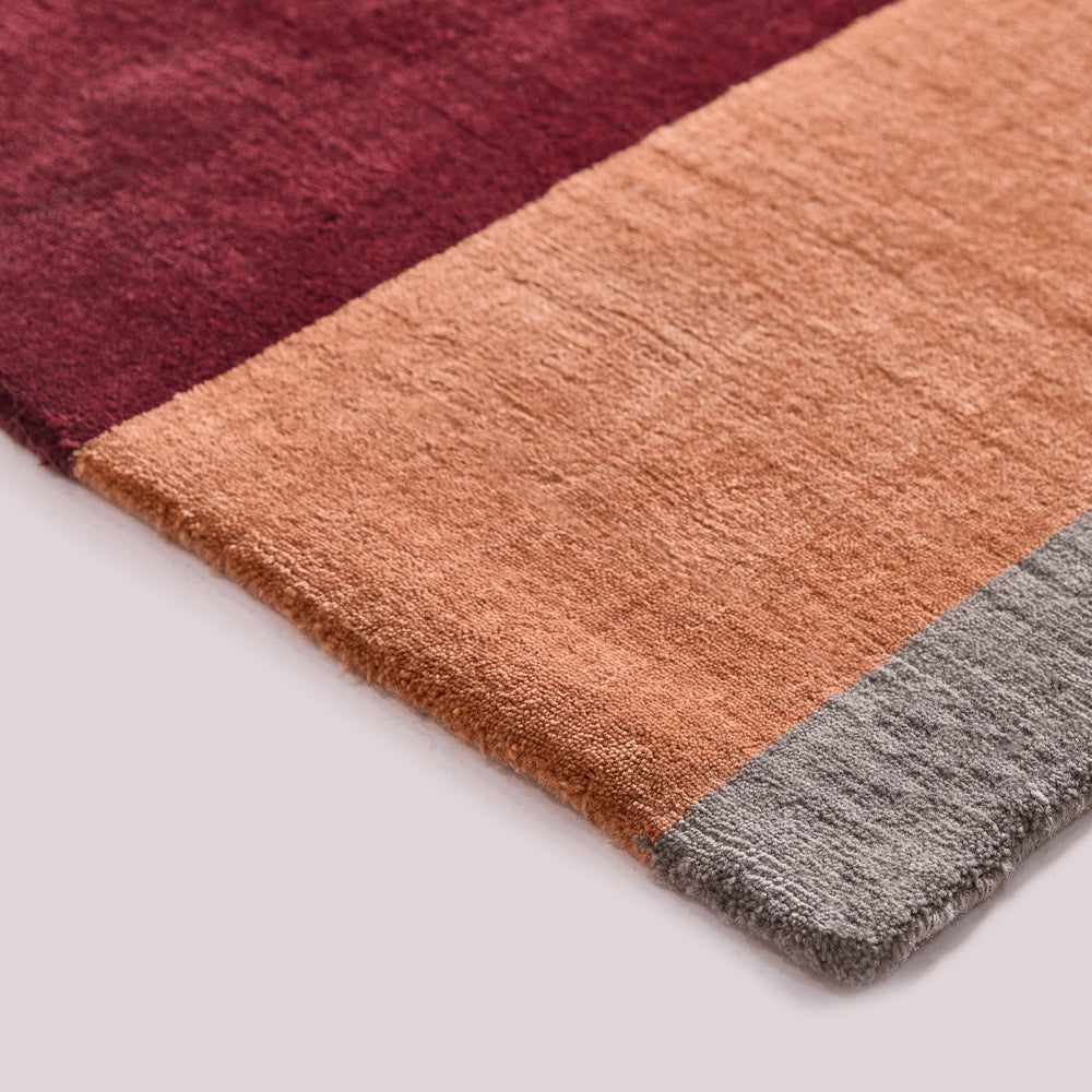 Rand Runner Rug - Handloom New Zealand Wool -  Berry Red