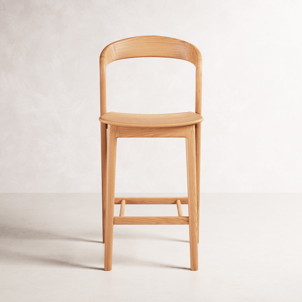 Eva Bar Stool - Solid American Oak with Solid Seat | 360 View - Frame 34
