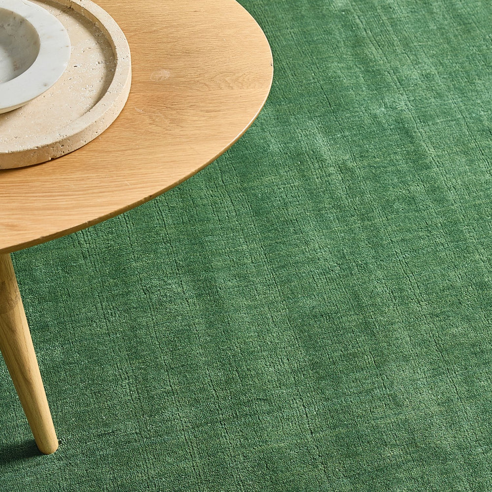 Freya Rug - Handloom New Zealand Wool -  Hunter Green