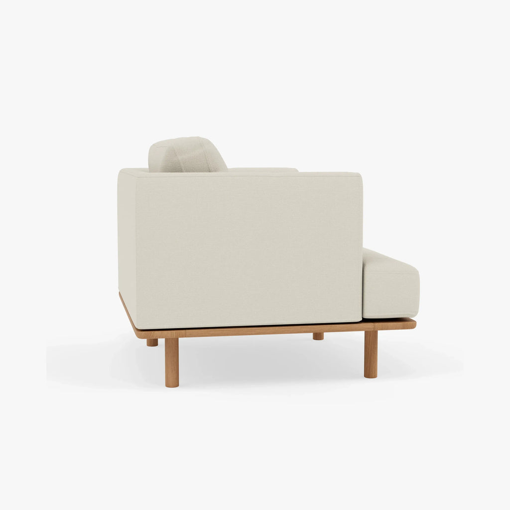 Anika Armchair Bone White Fabric Solid American Oak