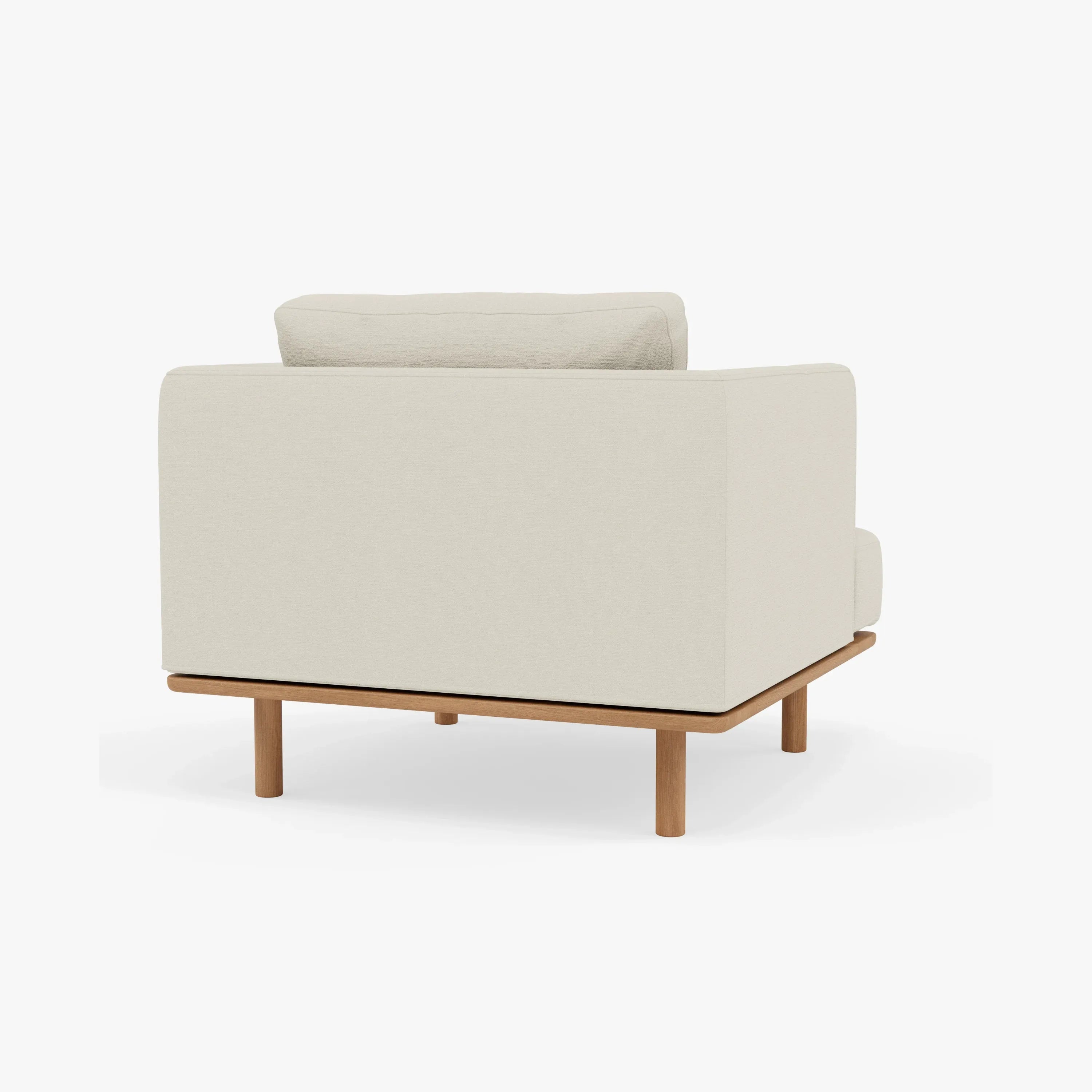 Anika Armchair Bone White Fabric Solid American Oak