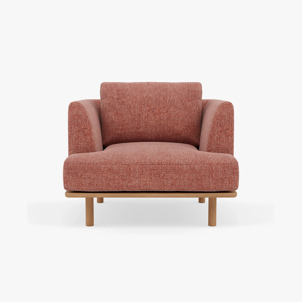 Anika Armchair Clay Pink Fabric Solid American Oak