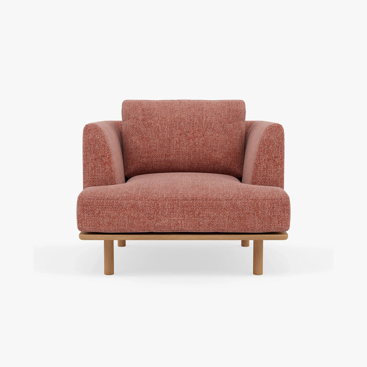 Anika Armchair Clay Pink Fabric Solid American Oak