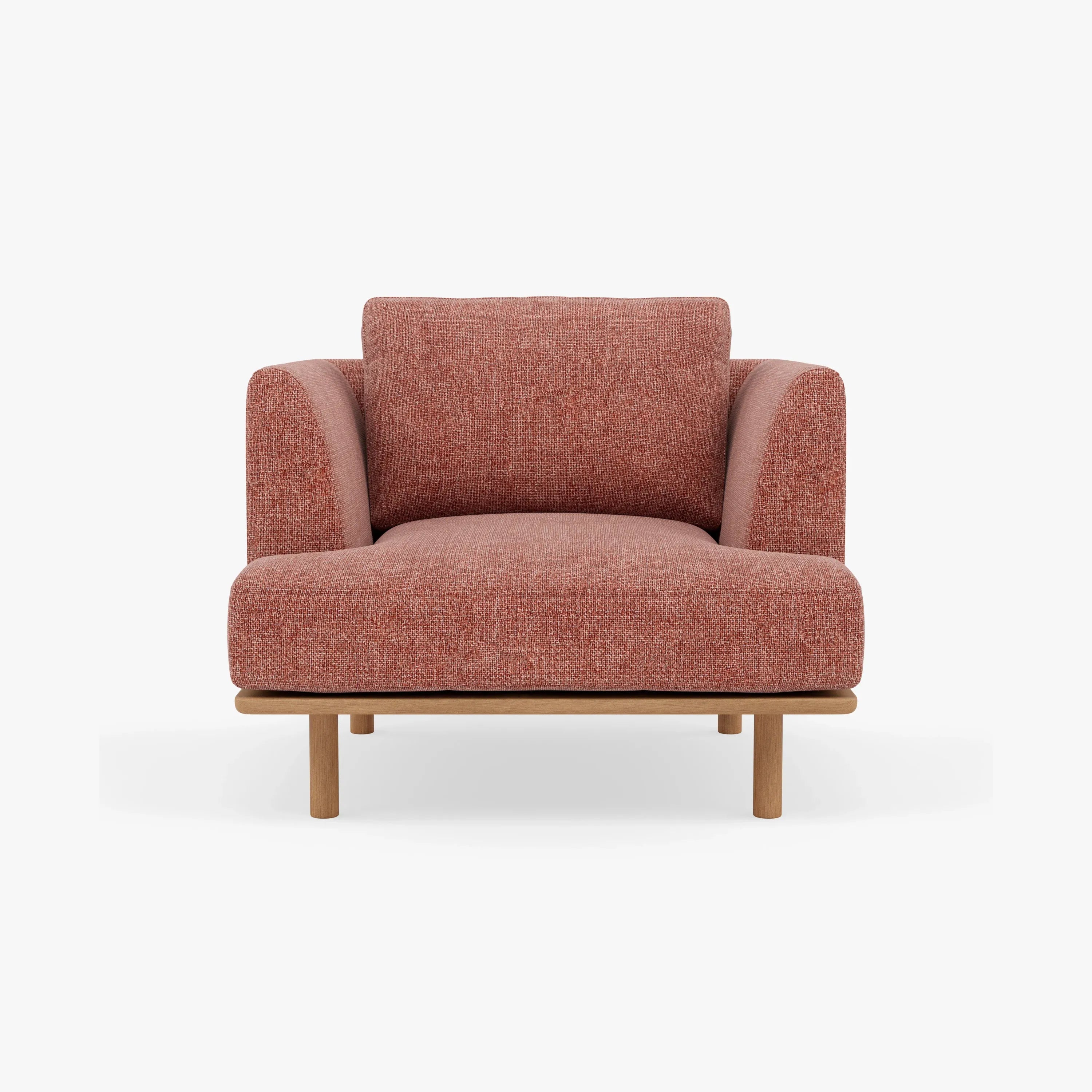 Anika Armchair Clay Pink Fabric Solid American Oak
