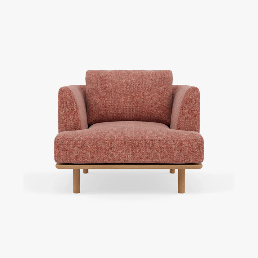 Anika Armchair Clay Pink Fabric Solid American Oak