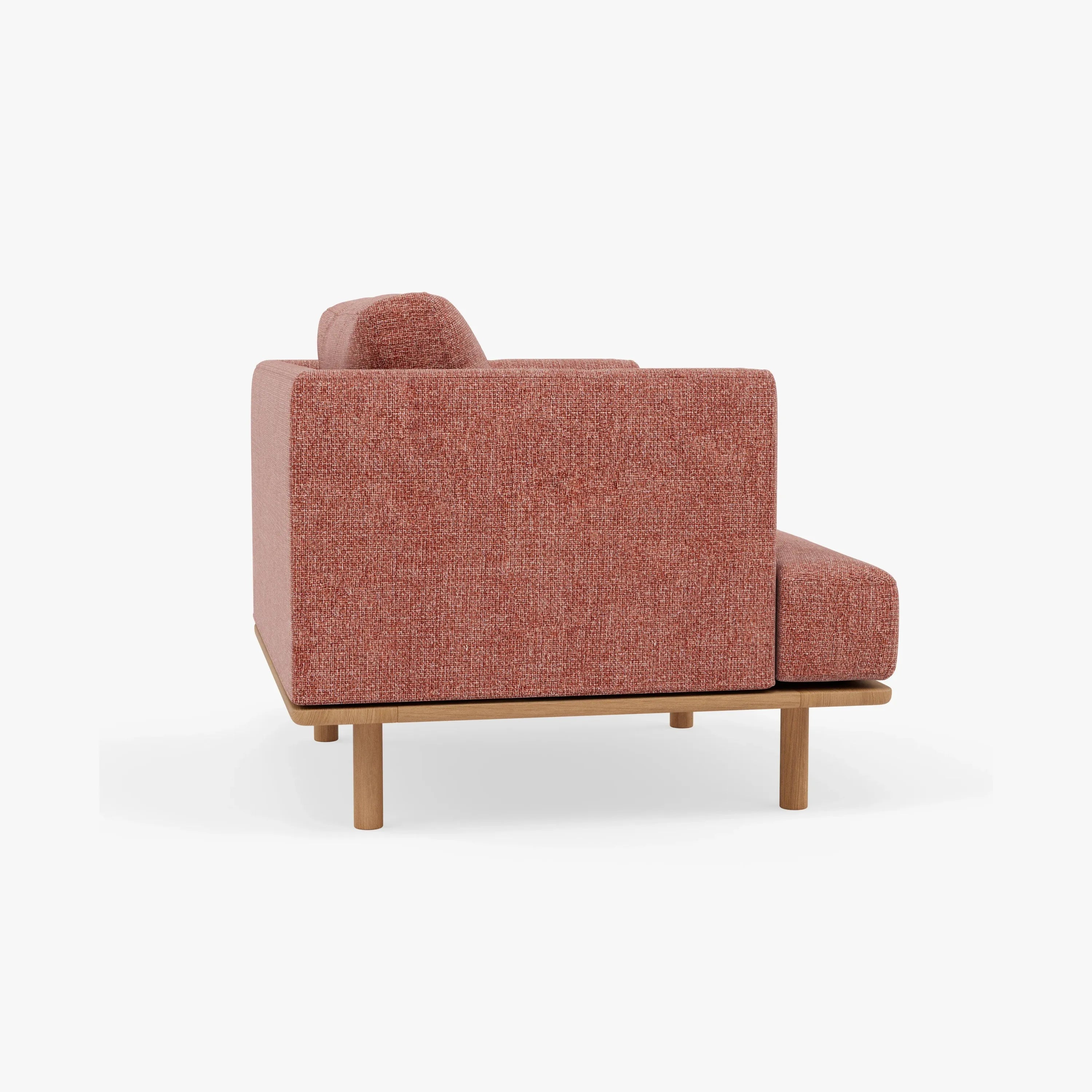 Anika Armchair Clay Pink Fabric Solid American Oak