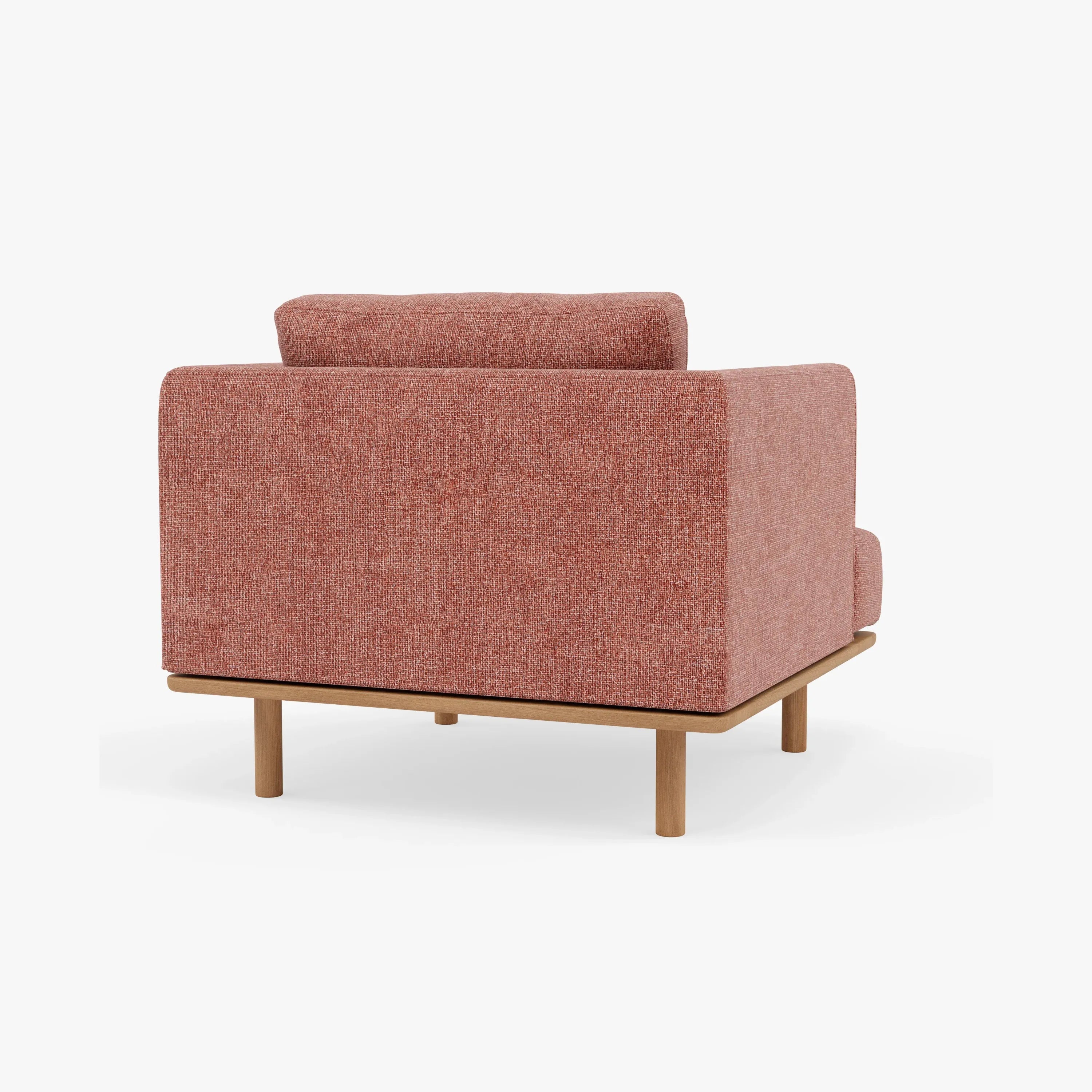 Anika Armchair Clay Pink Fabric Solid American Oak