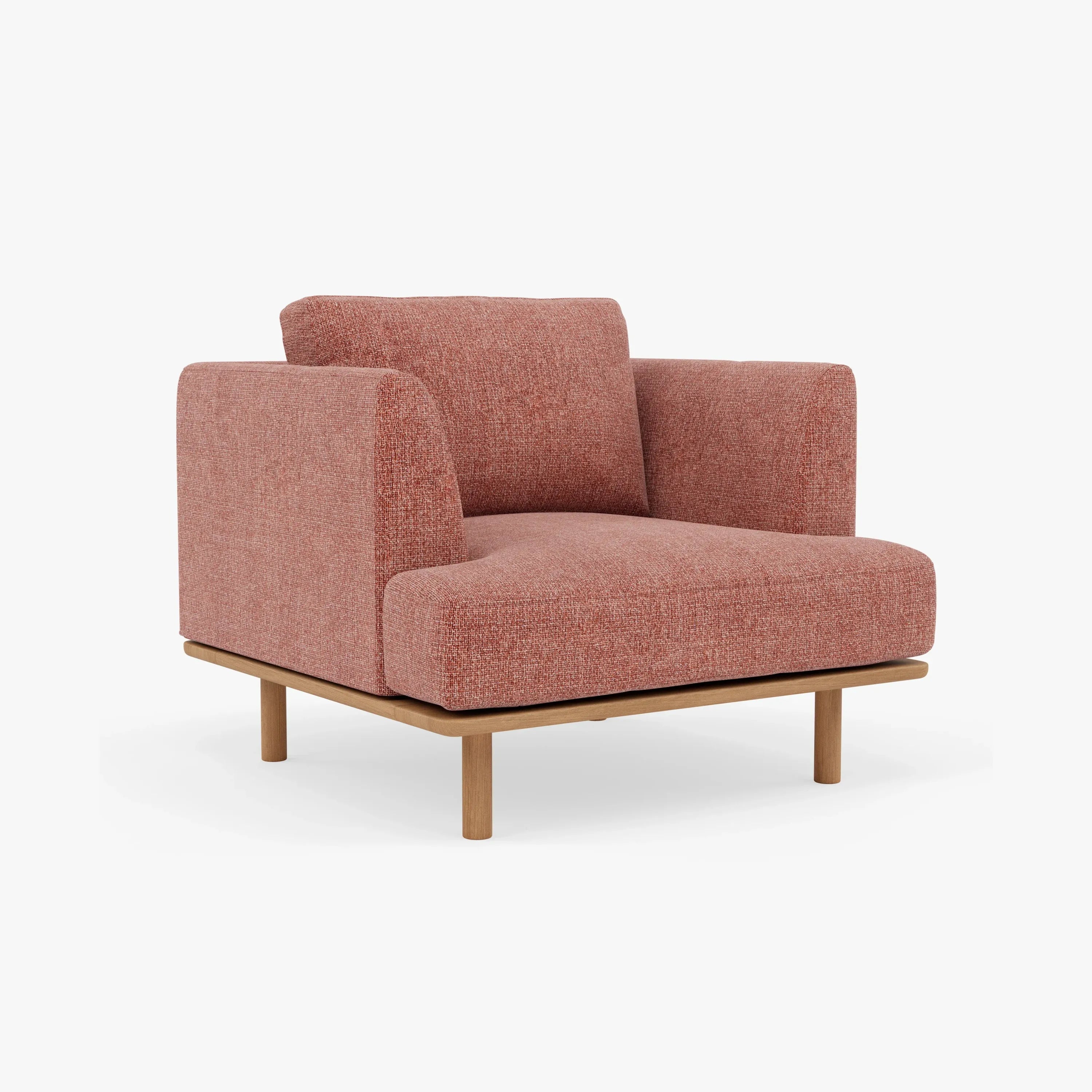 Anika Armchair Clay Pink Fabric Solid American Oak