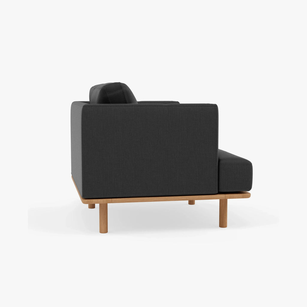 Anika Armchair Coal Grey Fabric Solid American Oak