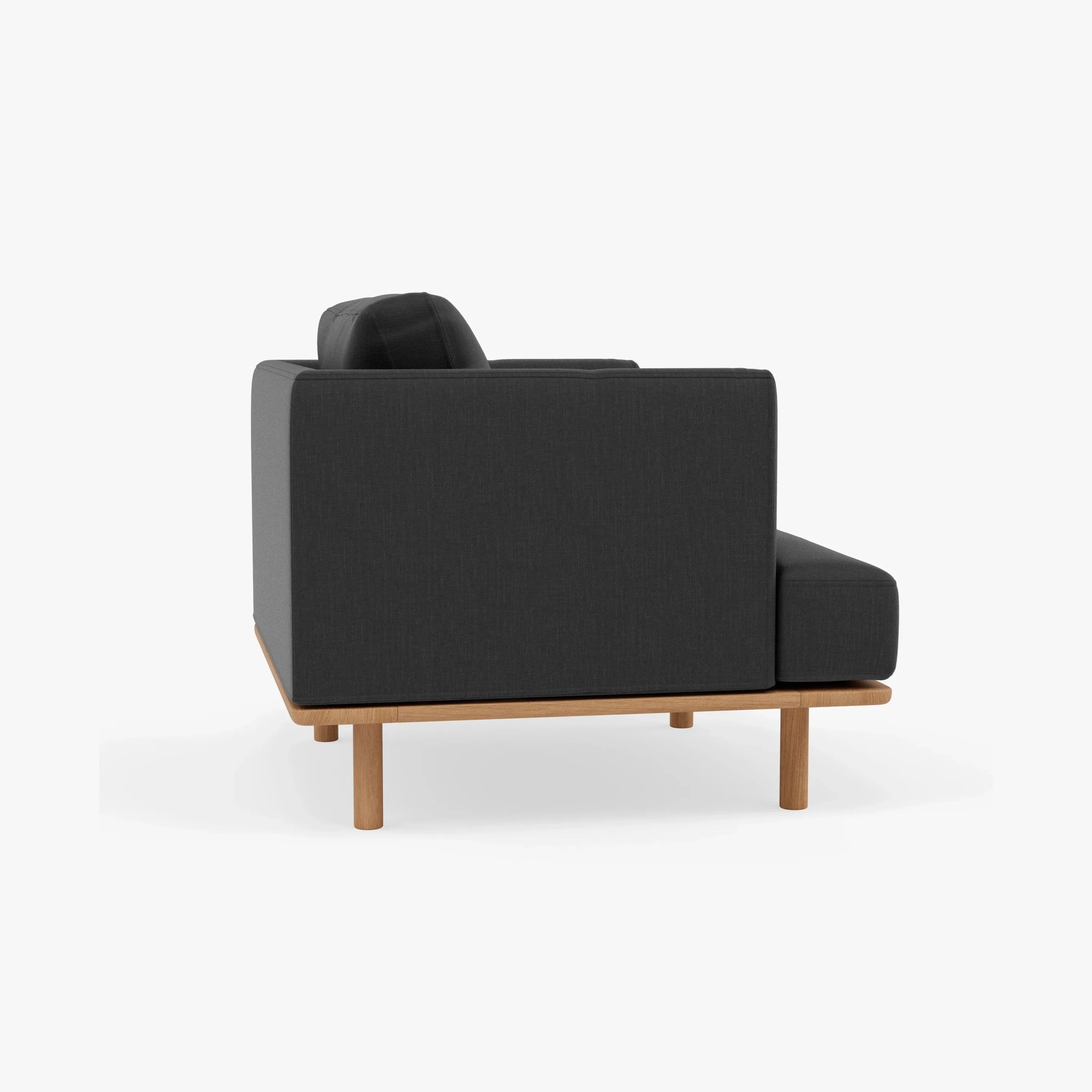 Anika Armchair Coal Grey Fabric Solid American Oak