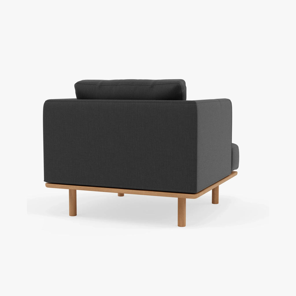 Anika Armchair Coal Grey Fabric Solid American Oak