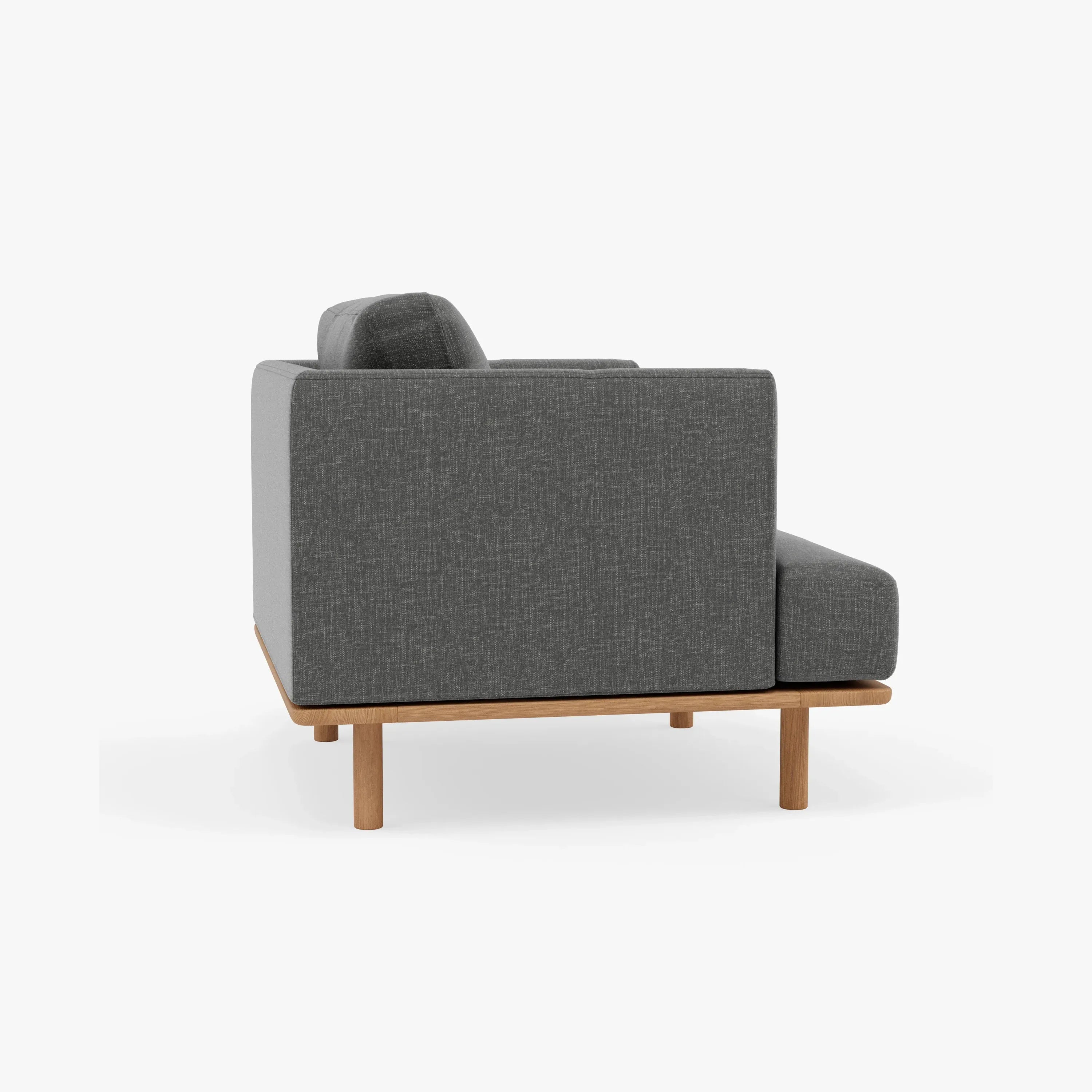 Anika Armchair Steel Grey Fabric Solid American Oak
