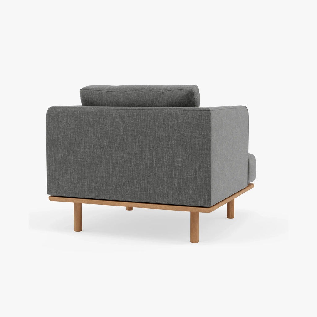 Anika Armchair Steel Grey Fabric Solid American Oak