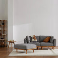 Anika Modular Sofa 2-Seater Chaise Steel Grey Fabric Solid American Oak