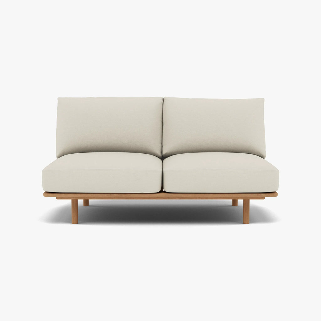Anika Modular Sofa 2-Seater Component Bone White Fabric Solid American Oak