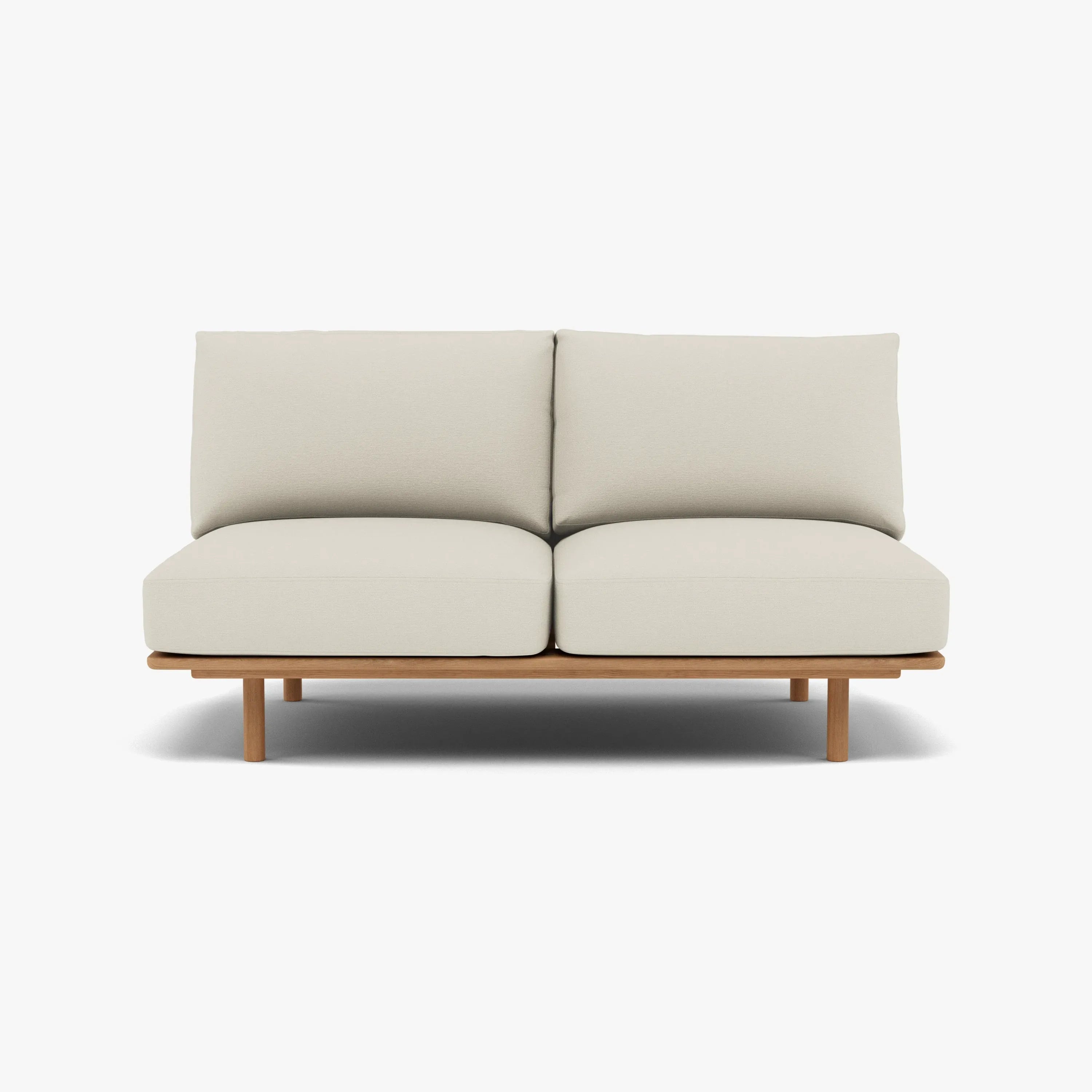 Anika Modular Sofa 2-Seater Component Bone White Fabric Solid American Oak
