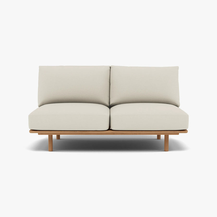 Anika Modular Sofa 2-Seater Component Bone White Fabric Solid American Oak