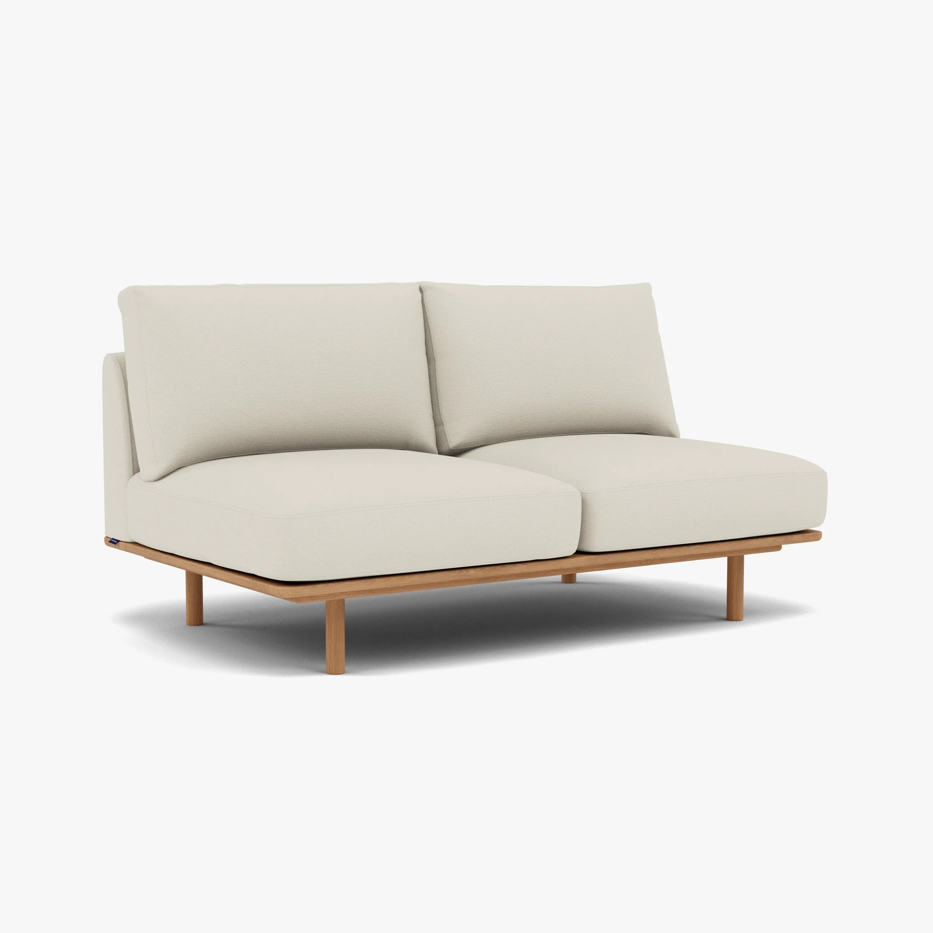 Anika Modular Sofa 2-Seater Component Bone White Fabric Solid American Oak