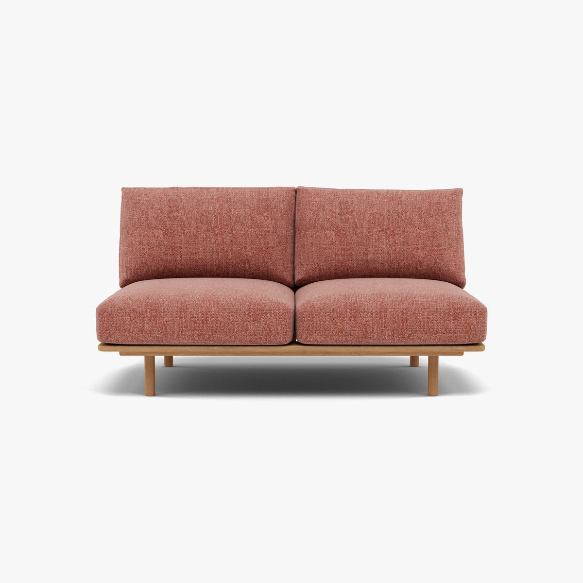 Anika Modular Sofa 2-Seater Component Clay Pink Fabric Solid American Oak