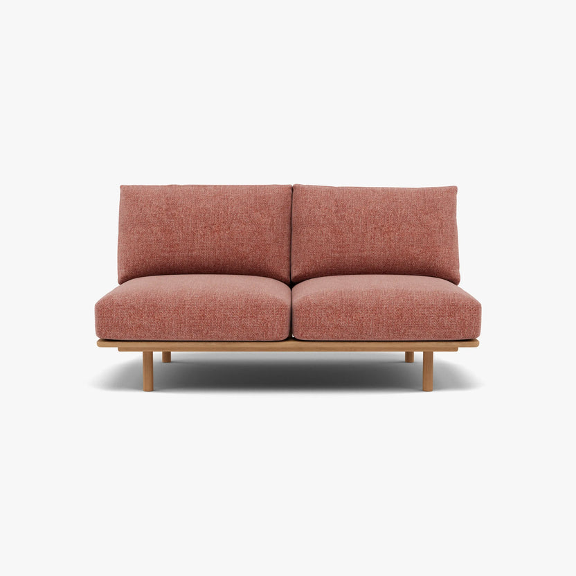Anika Modular Sofa 2-Seater Component Clay Pink Fabric Solid American Oak