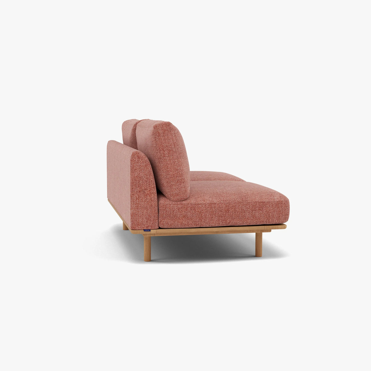 Anika Modular Sofa 2-Seater Component Clay Pink Fabric Solid American Oak