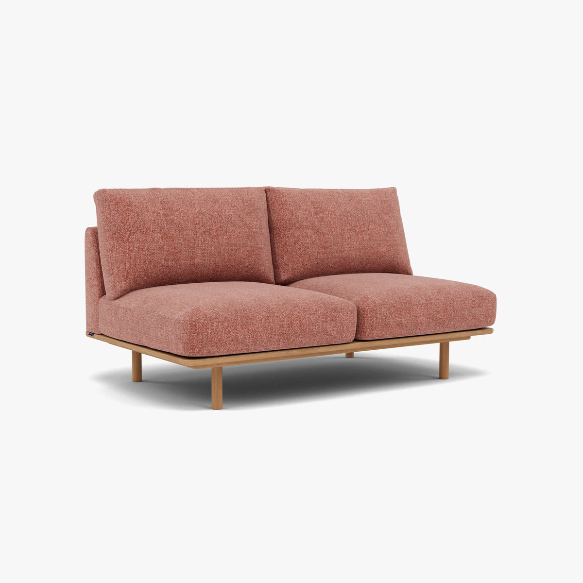 Anika Modular Sofa 2-Seater Component Clay Pink Fabric Solid American Oak