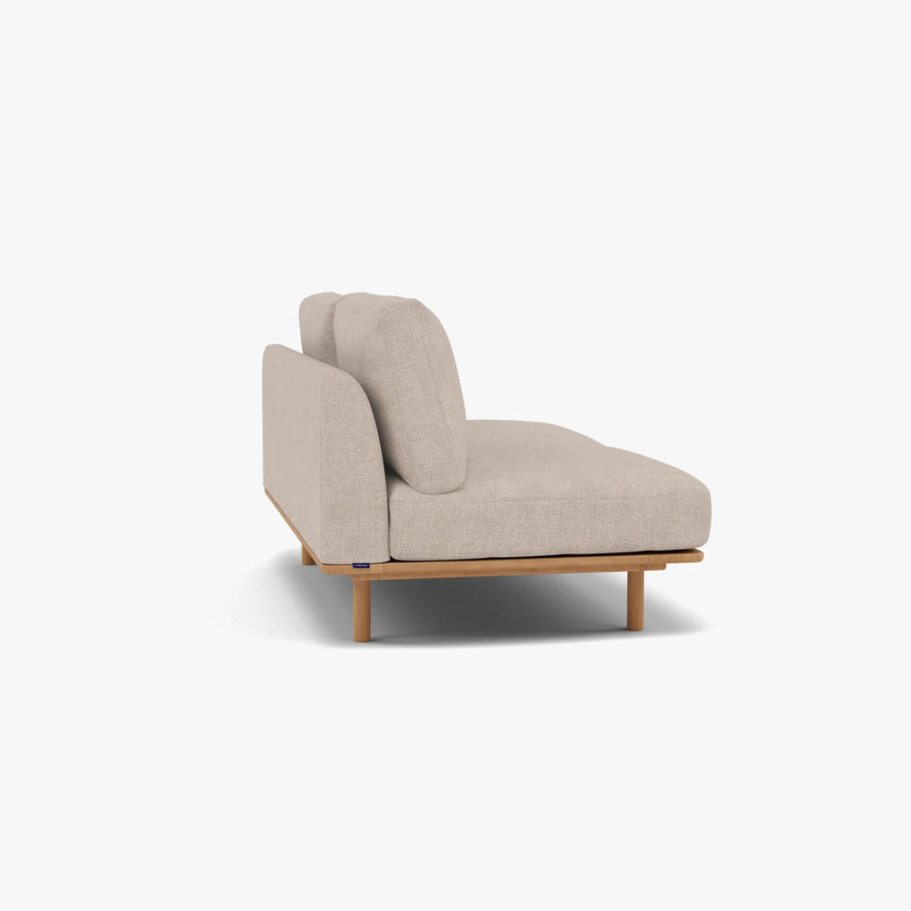 Anika Modular Sofa 2-Seater Component Ivory Beige Fabric Solid American Oak