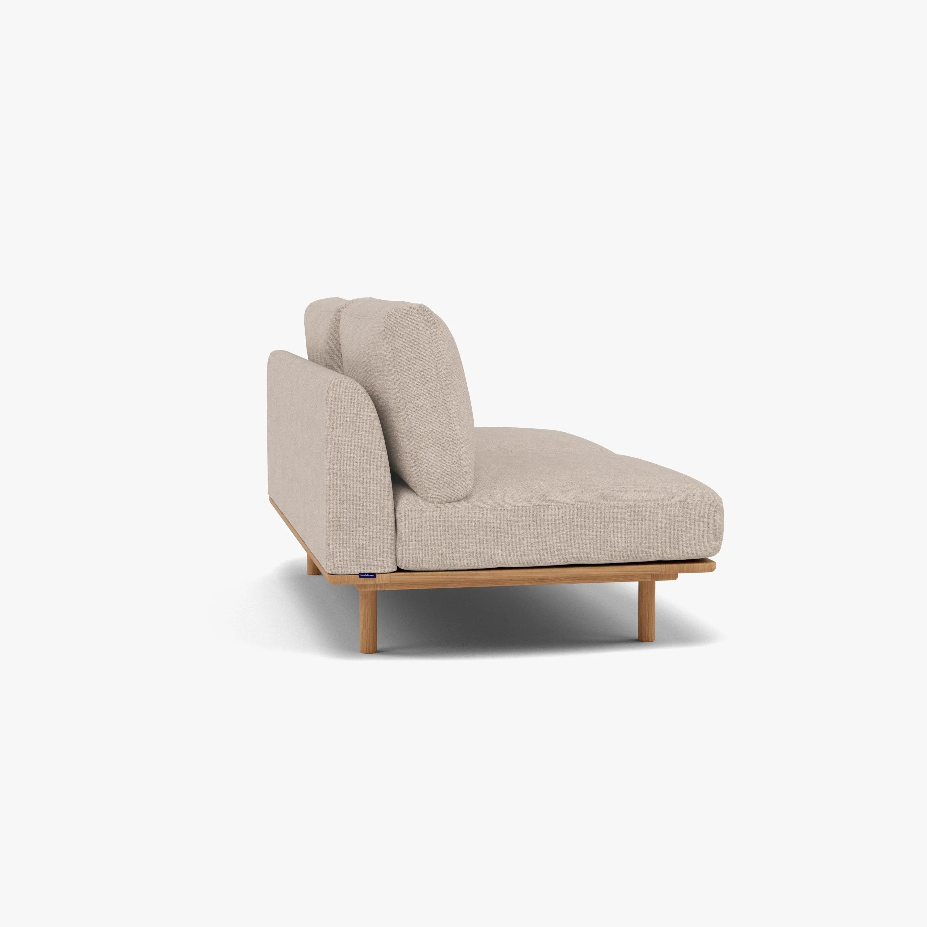 Anika Modular Sofa 2-Seater Component Ivory Beige Fabric Solid American Oak