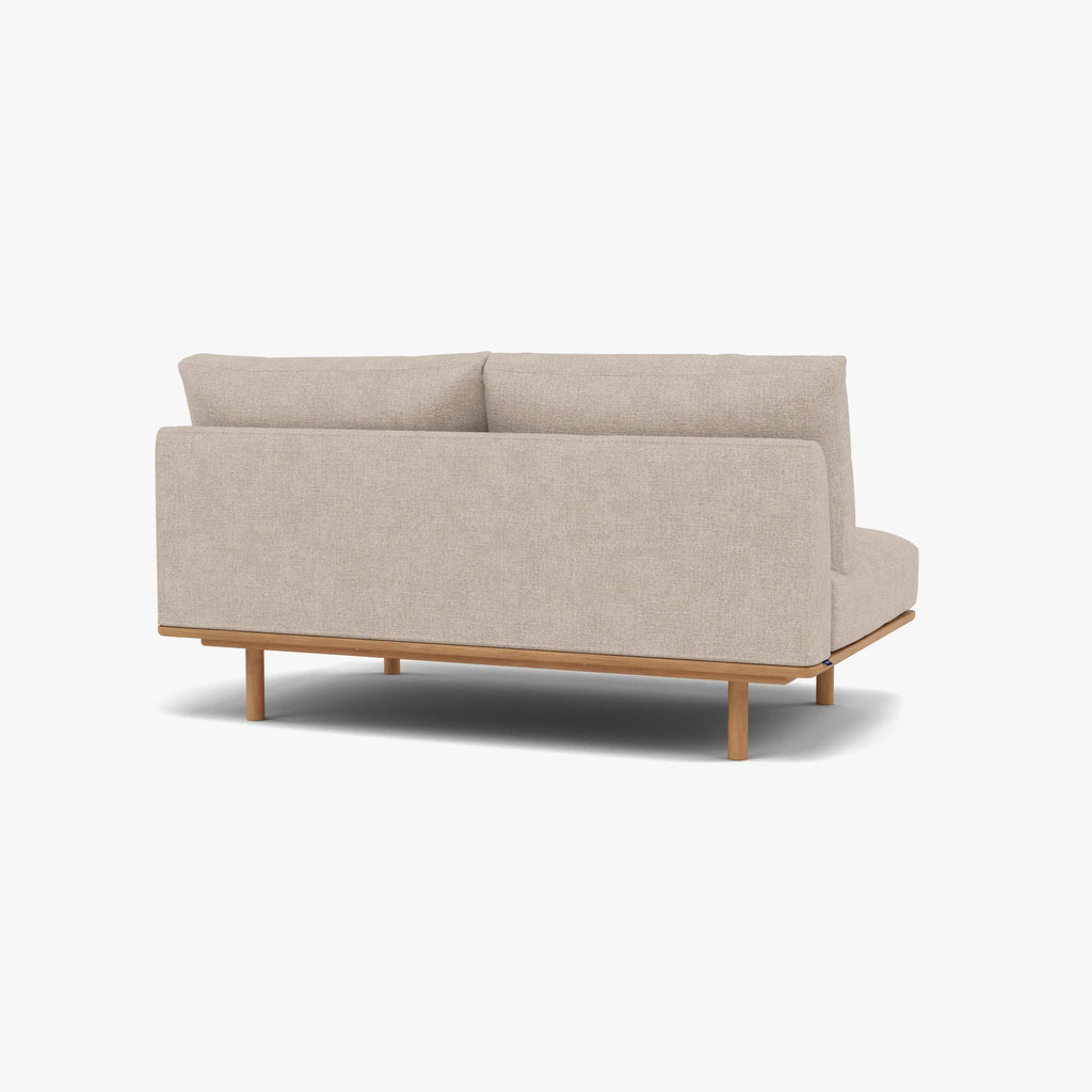 Anika Modular Sofa 2-Seater Component Ivory Beige Fabric Solid American Oak