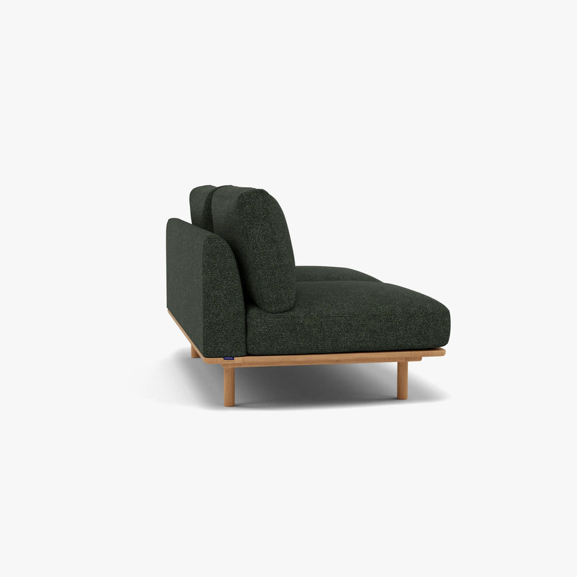 Anika Modular Sofa 2-Seater Component Olive Green Fabric Solid American Oak