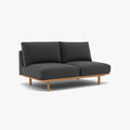 Anika Modular Sofa 2-Seater Component Steel Grey Fabric Solid American Oak
