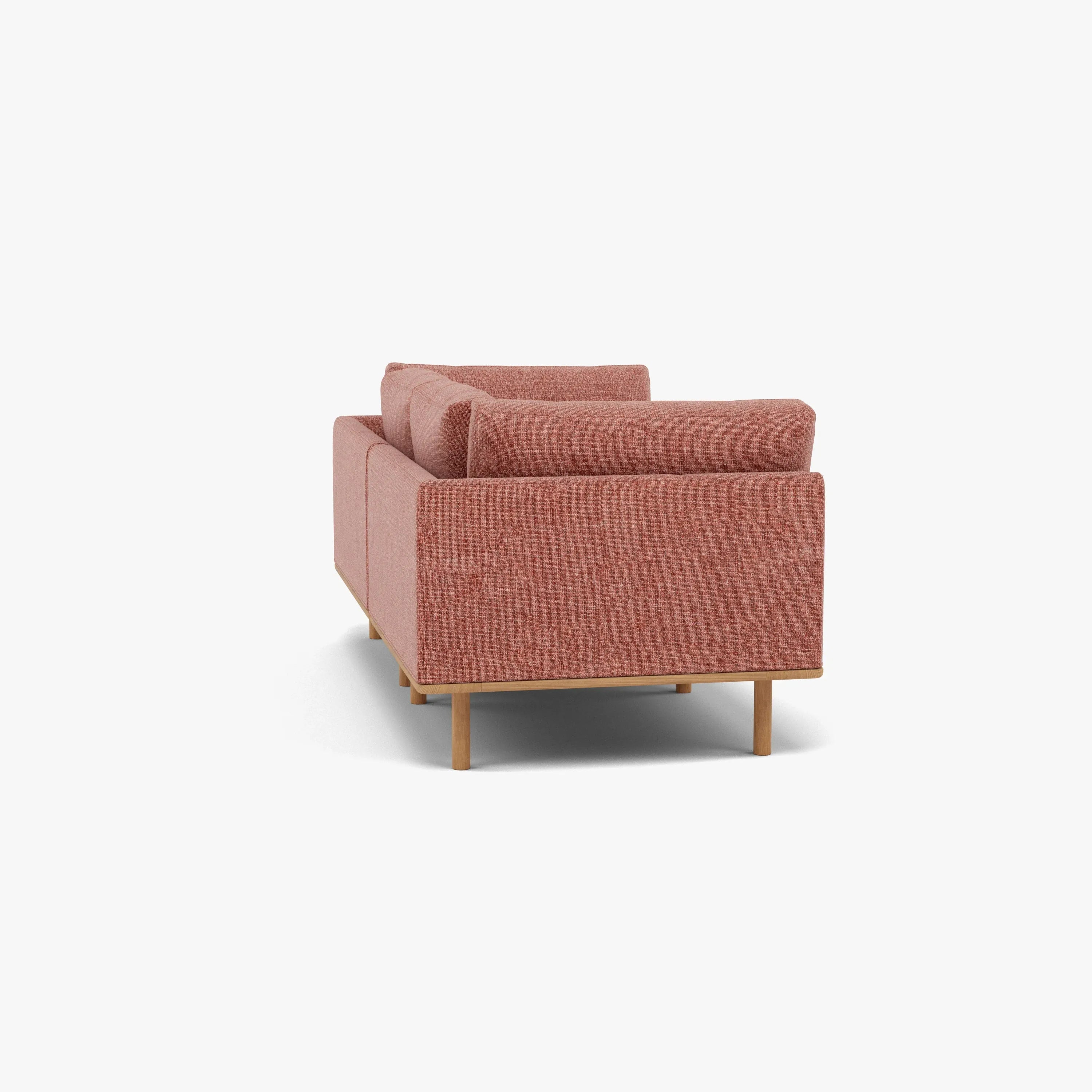 Anika Modular Sofa 2-Seater Clay Pink Fabric Solid American Oak