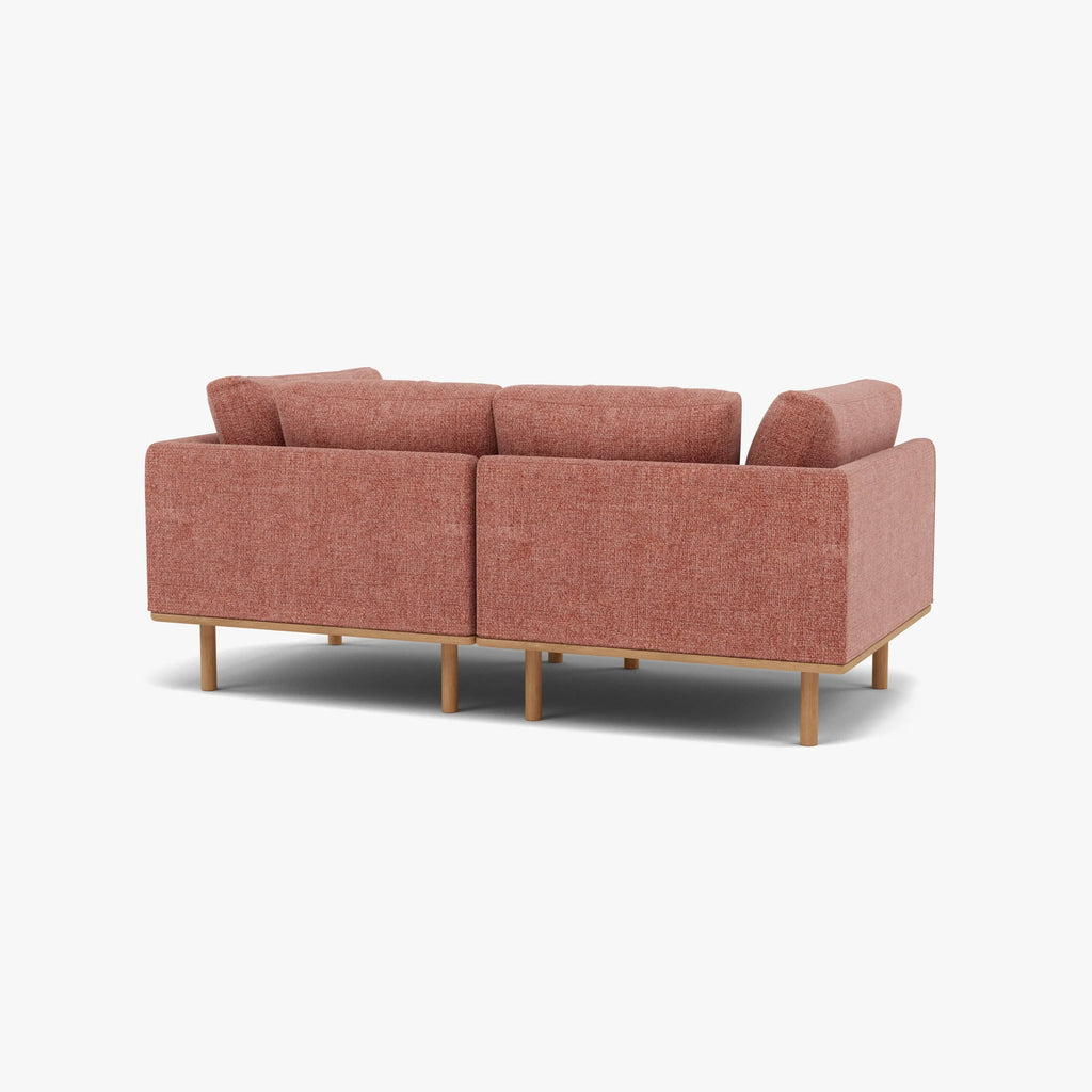 Anika Modular Sofa 2-Seater Clay Pink Fabric Solid American Oak