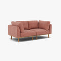 Anika Modular Sofa 2-Seater Clay Pink Fabric Solid American Oak