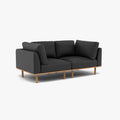 Anika Modular Sofa 2-Seater Coal Grey Fabric Solid American Oak