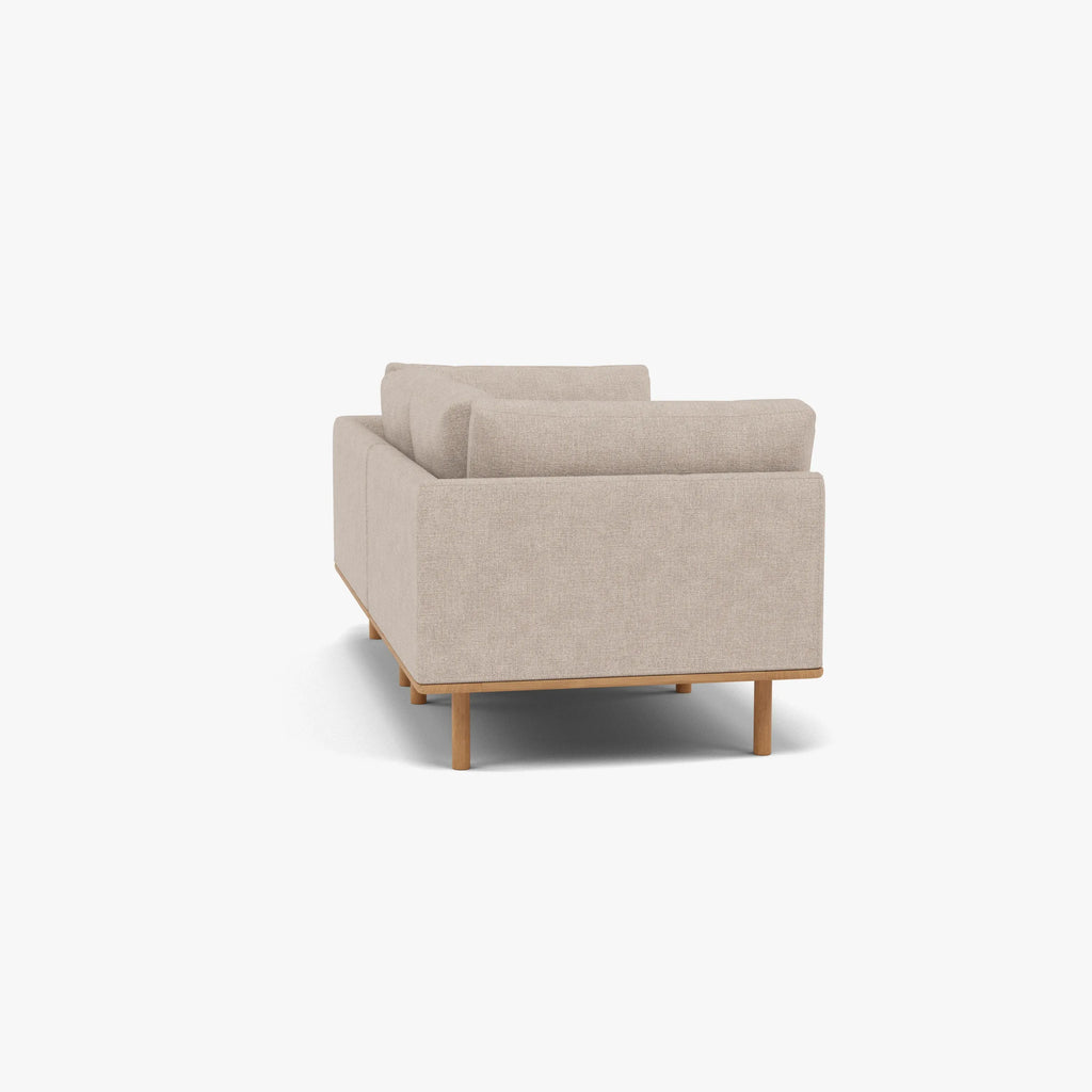 Anika Modular Sofa 2-Seater Ivory Beige Fabric Solid American Oak