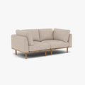 Anika Modular Sofa 2-Seater Ivory Beige Fabric Solid American Oak
