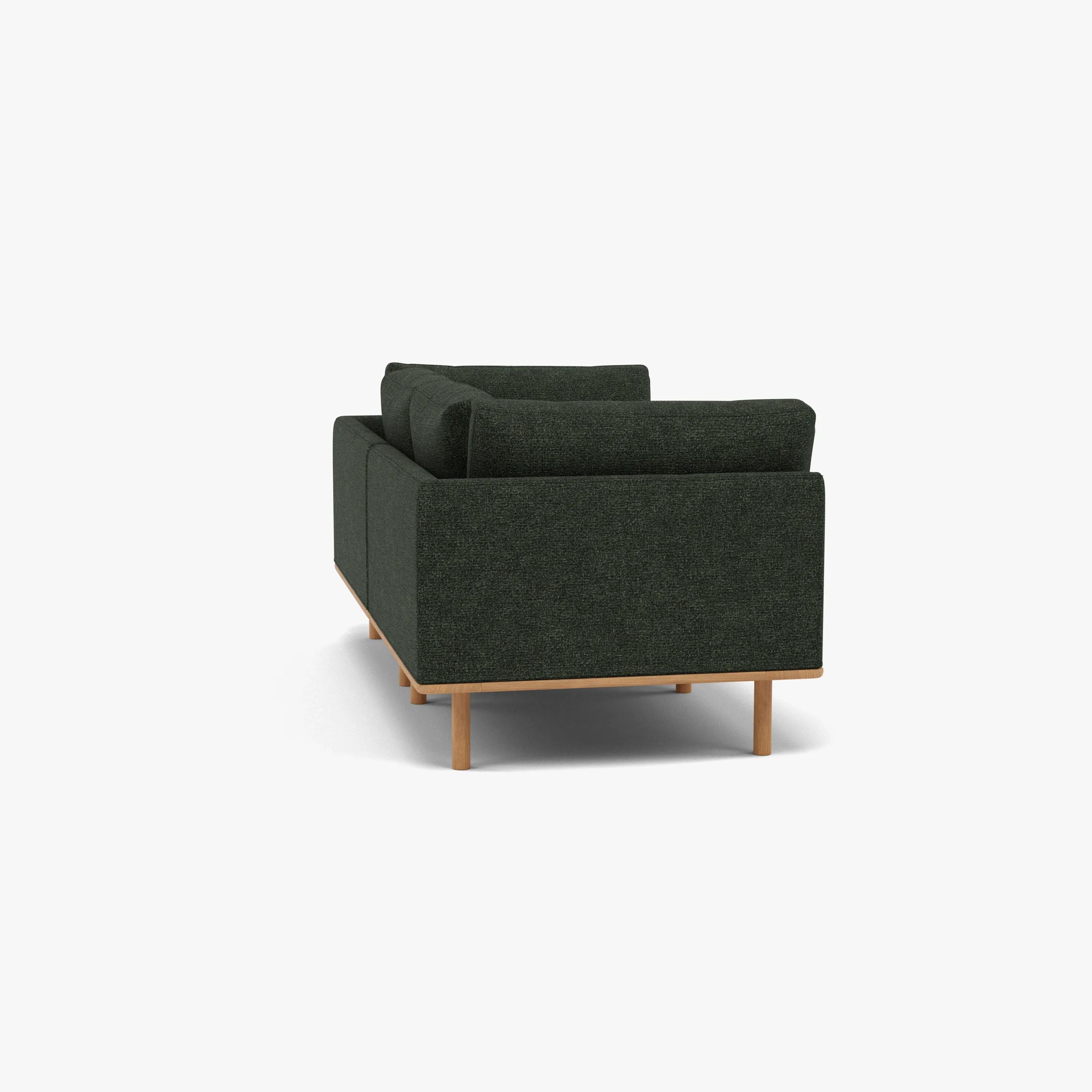 Anika Modular Sofa 2-Seater Olive Green Fabric Solid American Oak