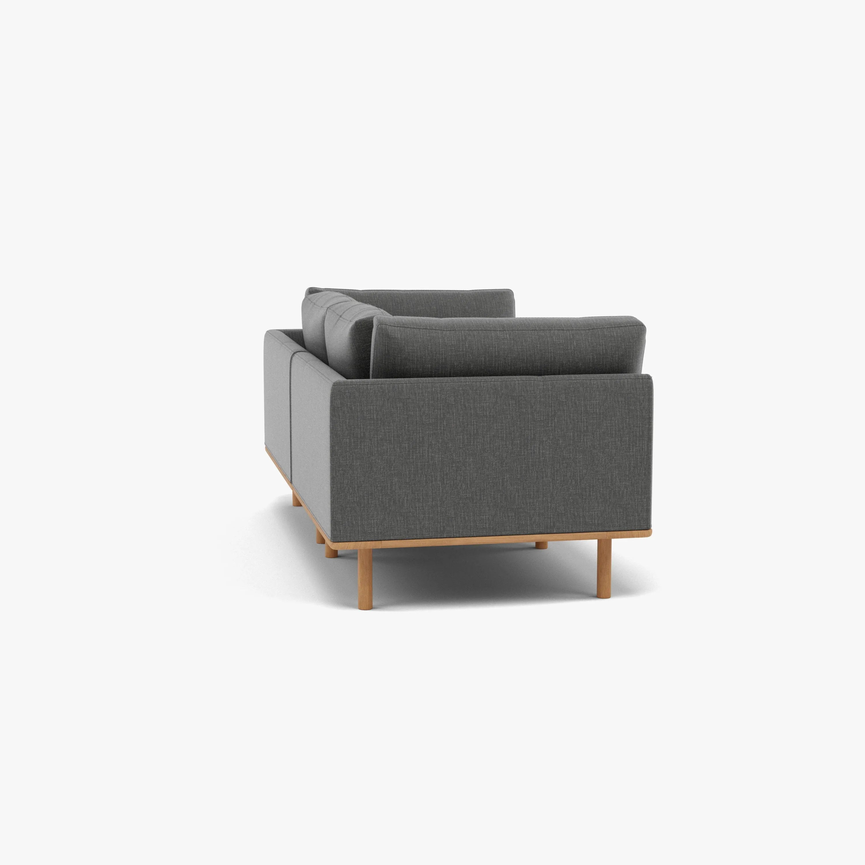 Anika Modular Sofa 2-Seater Steel Grey Fabric Solid American Oak