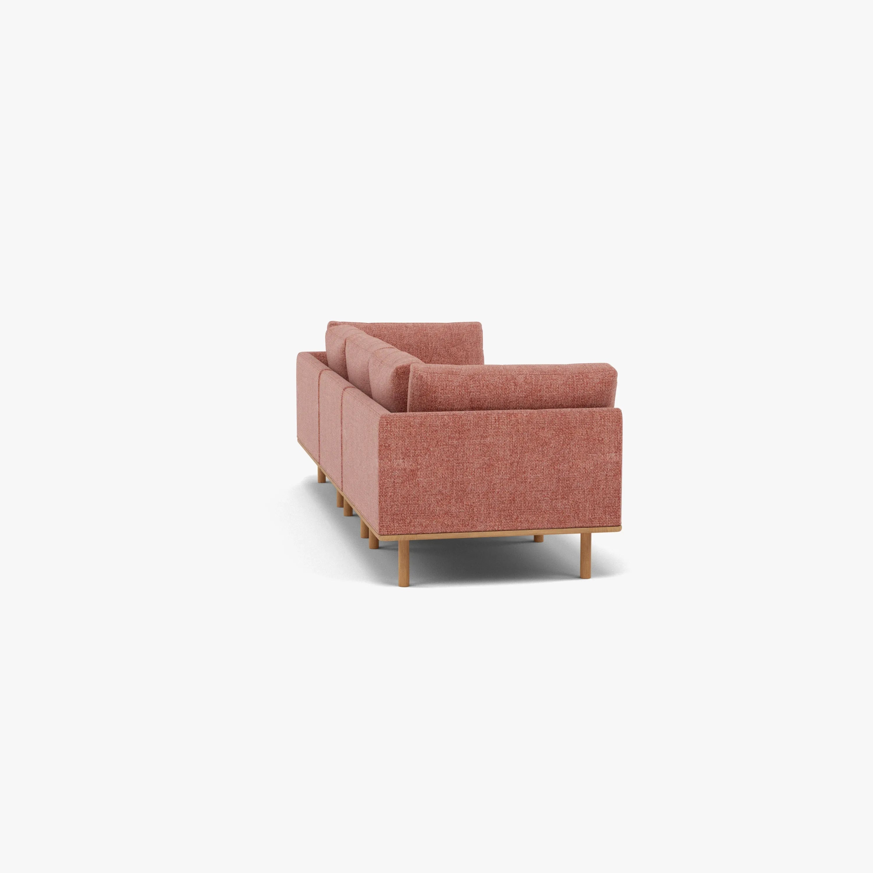Anika Modular Sofa 3-Seater Clay Pink Fabric Solid American Oak