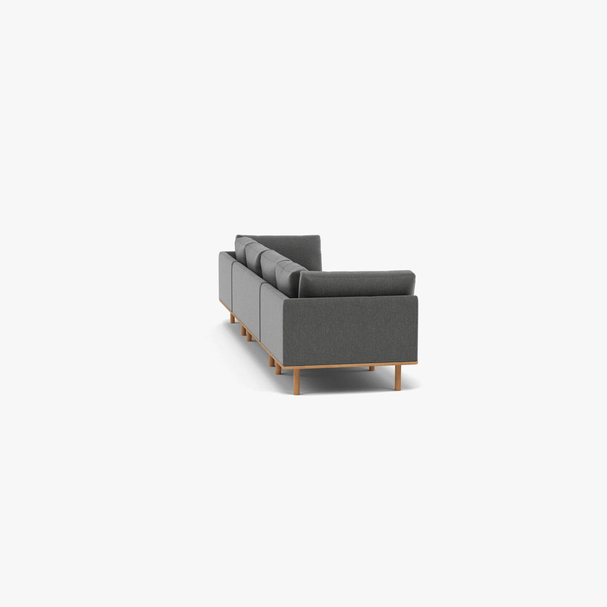 Anika Modular Sofa 4-Seater Steel Grey Fabric Solid American Oak