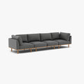 Anika Modular Sofa 4-Seater Steel Grey Fabric Solid American Oak