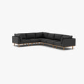 Anika Modular Sofa 6-Seater Corner Coal Grey Fabric Solid American Oak