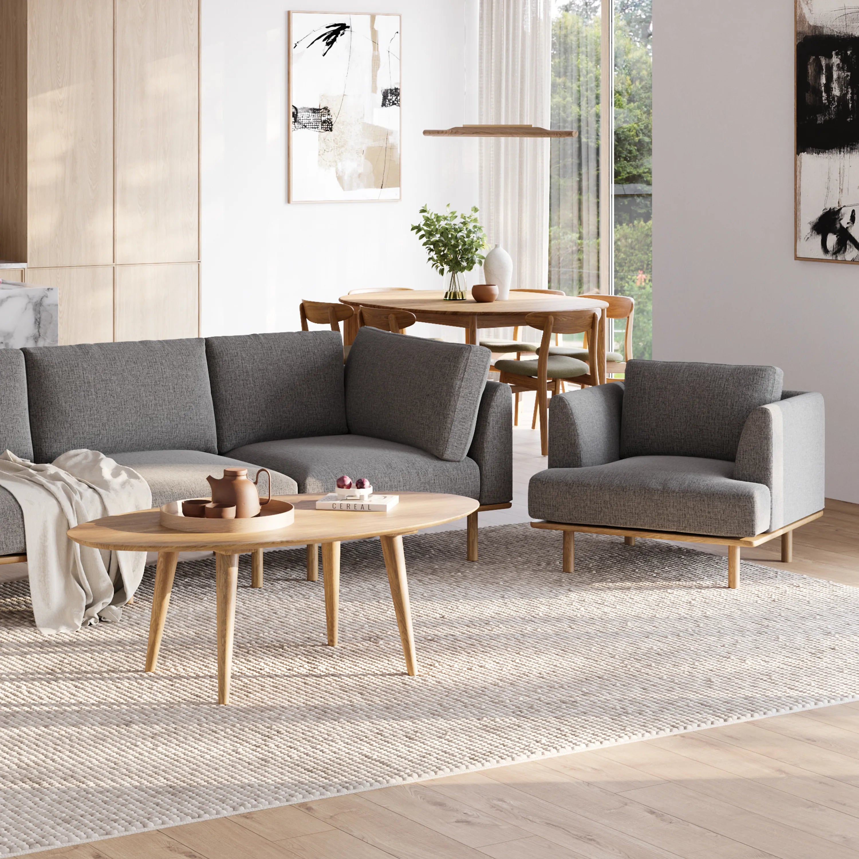 Anika Modular Sofa Solid American Oak