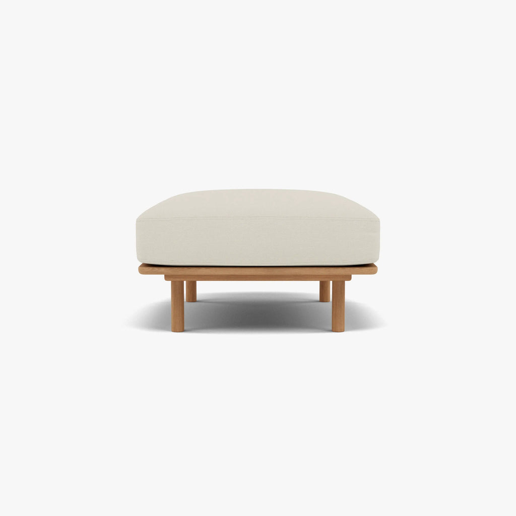Anika Ottoman Bone White Fabric Solid American Oak
