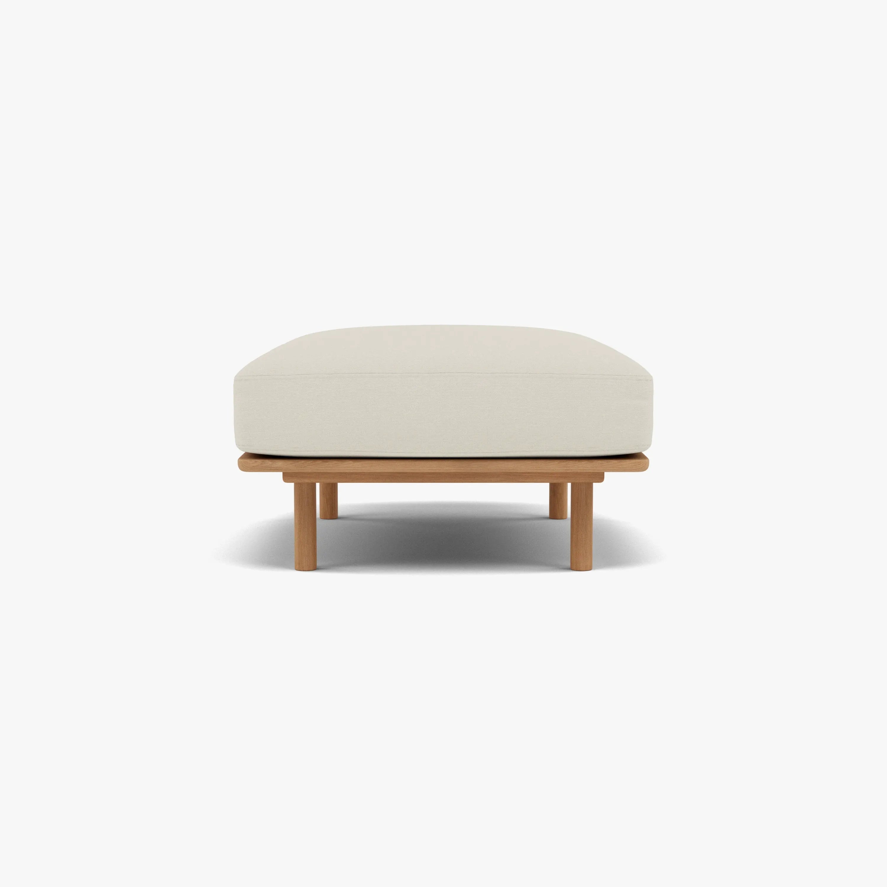 Anika Ottoman Bone White Fabric Solid American Oak