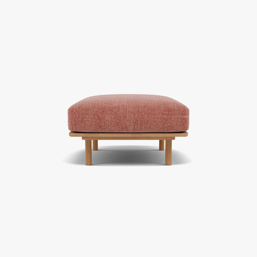 Anika Ottoman Clay Pink Fabric Solid American Oak
