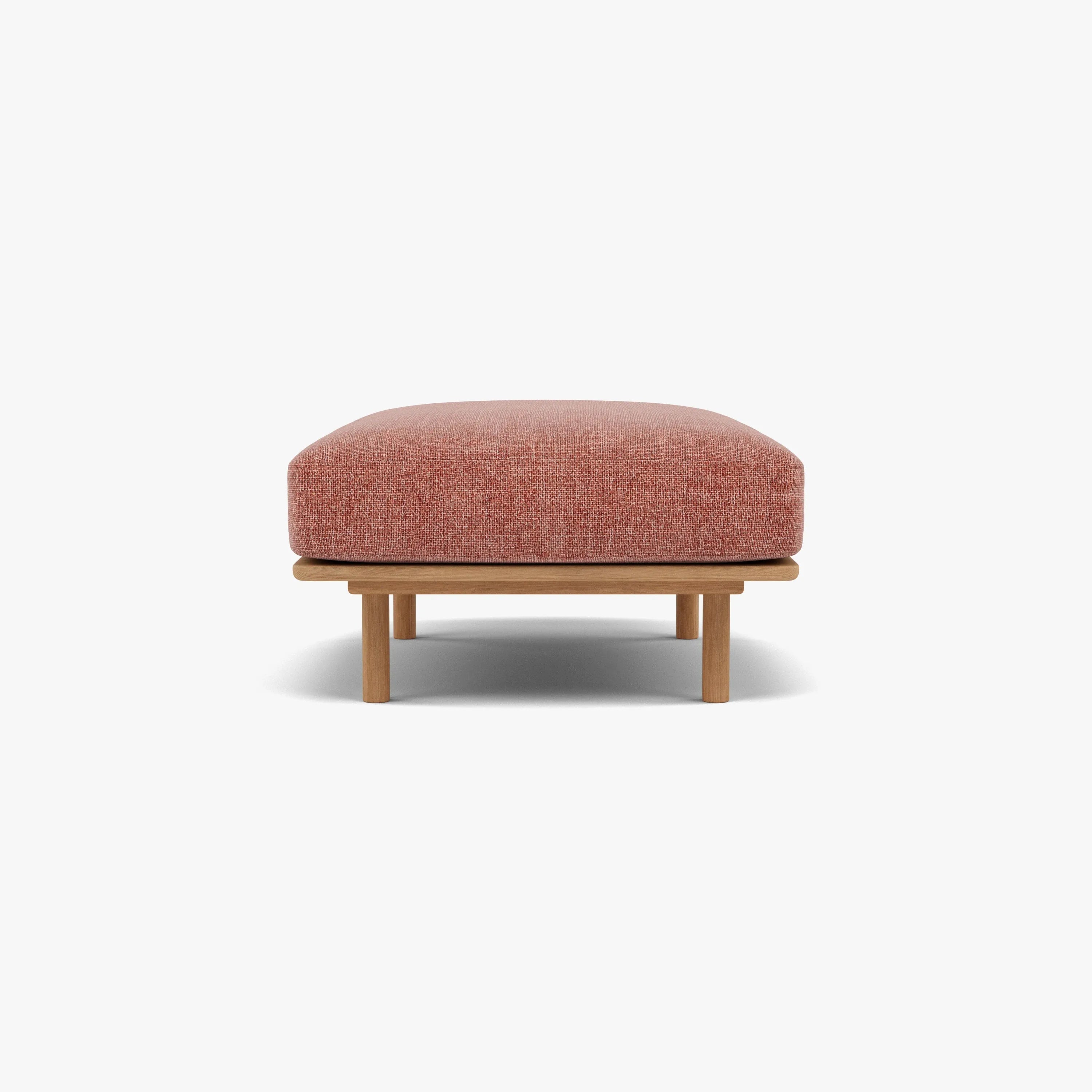 Anika Ottoman Clay Pink Fabric Solid American Oak